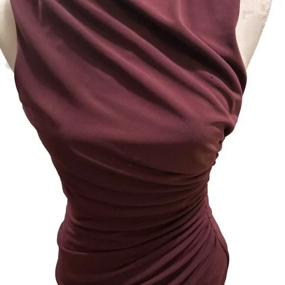 Zara Women's Sleeveless Ruched Bodice Dress Minimalism Deep Plum Size Small - Picture 2 of 6